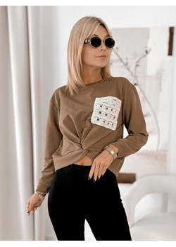 bluza clorinda brązowa one size ze sklepu UBRA w kategorii Bluzy damskie - zdjęcie 185959309