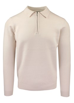 Męski, Lekki Sweter z Wiskozy z Kołnierzykiem Polo - Brave Soul - Kremowy SWBRSAW25tippleCREAM ze sklepu JegoSzafa.pl w kategorii Swetry męskie - zdjęcie 185959678