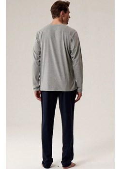 Bawełniana piżama męska NMP-392-SZM_GRA, Kolor szaro-granatowy, Rozmiar L, ATLANTIC ze sklepu Primodo w kategorii Piżamy męskie - zdjęcie 185960727