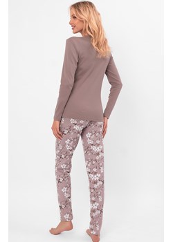 Bawełniana piżama damska na długi rękaw i długie spodnie Kimuri, Kolor cappuccino, Rozmiar S, Italian Fashion ze sklepu Primodo w kategorii Piżamy damskie - zdjęcie 185960987