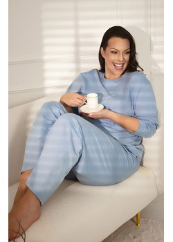 Bawełniana piżama damska na długi rękaw i długie spodnie stalowe Ksara, Kolor stalowy, Rozmiar S, Italian Fashion - id: 217155 - marki Italian Fashion - 185961029 Bawełniana piżama damska na długi rękaw i długie spodnie stalowe Ksara, Kolor stalowy, Rozmiar S, Italian Fashion ze sklepu Primodo w kategorii Piżamy damskie - zdjęcie 185961029