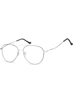 Okulary oprawki Pilotki zerówki metalowe korekcyjne 932A srebrne + niebieskie ze sklepu Stylion w kategorii Okulary korekcyjne męskie - zdjęcie 185962196