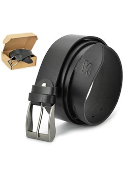 Pasek skórzany STYLION w pudełku - czarny ST40-2 - szer.4cm ze sklepu Stylion w kategorii Okulary przeciwsłoneczne męskie - zdjęcie 185962198