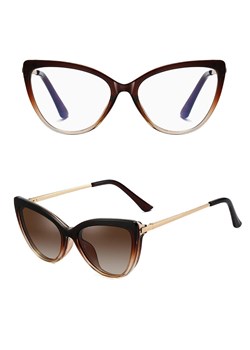 Damskie kocie okulary do komputera z nakładką przeciwsłoneczną Clip-on 2593-6 - id: 281 - marki Stylion - 185962306 Damskie kocie okulary do komputera z nakładką przeciwsłoneczną Clip-on 2593-6 ze sklepu Stylion w kategorii Okulary przeciwsłoneczne damskie - zdjęcie 185962306