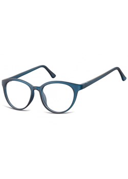 Okulary oprawki korekcyjne okrągłe Lenonki zerówki Sunoptic CP140D granatowe transparentne ze sklepu Stylion w kategorii Zegarki - zdjęcie 185962326