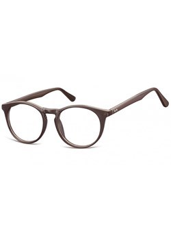 Okulary oprawki korekcyjne okrągłe Lenonki zerówki Sunoptic CP146C ciemnobrązowe ze sklepu Stylion w kategorii Zegarki - zdjęcie 185962338