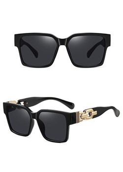 Damskie kwadratowe okulary przeciwsłoneczne z filtrem UV400 czarne ST-MAX7 ze sklepu Stylion w kategorii Okulary przeciwsłoneczne damskie - zdjęcie 185962696