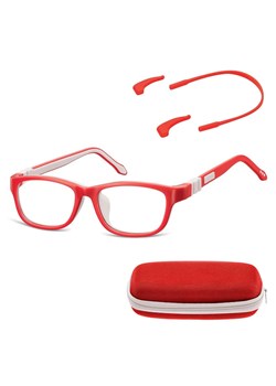 Elastyczne dziecięce oprawki okularowe zerówki prostokątne + gumka Sunoptic K5D czerwone - id: 352 - marki Sunoptic - 185962906 Elastyczne dziecięce oprawki okularowe zerówki prostokątne + gumka Sunoptic K5D czerwone ze sklepu Stylion w kategorii Akcesoria dziecięce - zdjęcie 185962906