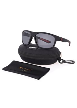 Duże męskie sportowe okulary przeciwsłoneczne z polaryzacją i filtrem UV400 Czarne POL-446A ze sklepu Stylion w kategorii Okulary przeciwsłoneczne męskie - zdjęcie 185962969