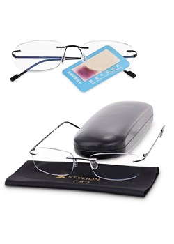 Plusy +2.00 bezramkowe okulary do czytania i komputera z filtrami Antyreflex + Blue Light STL275 czarne ze sklepu Stylion w kategorii Okulary korekcyjne damskie - zdjęcie 185963007