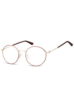Lenonki okrągłe Okulary oprawki optyczne 919 złoto-bordowe ze sklepu Stylion w kategorii Okulary korekcyjne damskie - zdjęcie 185963186