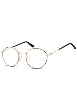 Lenonki okrągłe Okulary oprawki optyczne 919C złoto-brązowe ze sklepu Stylion w kategorii Okulary korekcyjne damskie - zdjęcie 185963189