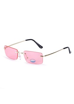 Okulary przeciwsłoneczne bezramkowe prostokątne Pink/Gold w kat.1 SVM-17A ze sklepu Stylion w kategorii Okulary przeciwsłoneczne damskie - zdjęcie 185963215