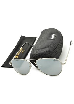 Srebrne Okulary Pilotki Przeciwsłoneczne Polaryzacyjne Lustrzanki Stylion STL-03C7 ze sklepu Stylion w kategorii Okulary przeciwsłoneczne damskie - zdjęcie 185963278