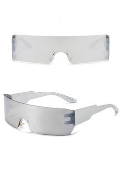 Futurystyczne okulary przeciwsłoneczne z filtrem UV400 Srebrne SVM-16A ze sklepu Stylion w kategorii Okulary przeciwsłoneczne damskie - zdjęcie 185963315