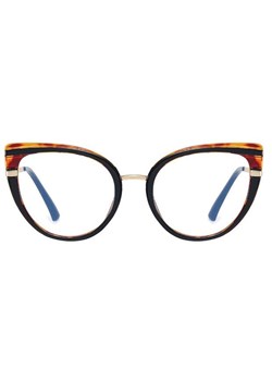 Okulary kocie do komputera damskie z filtrem BLUE Light zerówki 2582-1 ze sklepu Stylion w kategorii Okulary zerówki damskie - zdjęcie 185963325