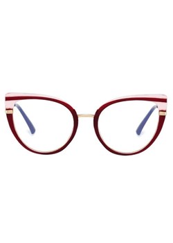 Okulary kocie do komputera damskie z filtrem BLUE Light zerówki 2582-3 ze sklepu Stylion w kategorii Okulary zerówki damskie - zdjęcie 185963327