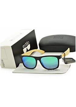 Drewniane męskie okulary przeciwsłoneczne z polaryzacją i filtrem UV400 EST-406A ze sklepu Stylion w kategorii Okulary przeciwsłoneczne damskie - zdjęcie 185963359