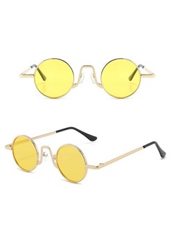 Okulary przeciwsłoneczne stalowe Okrągłe Lenonki UV400 SKK-01B ze sklepu Stylion w kategorii Okulary zerówki męskie - zdjęcie 185963526