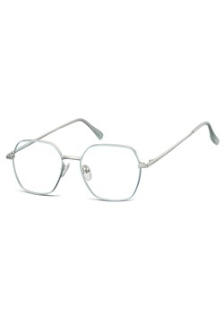 Okulary Sześciokątne zerówki oprawki optyczne 911A błękitno-srebrne ze sklepu Stylion w kategorii Okulary korekcyjne damskie - zdjęcie 185963539