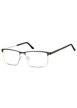 Okulary zerówki korekcyjne Nerd Prostokątne Flex 910A czarno-srebrne ze sklepu Stylion w kategorii Okulary korekcyjne męskie - zdjęcie 185964139