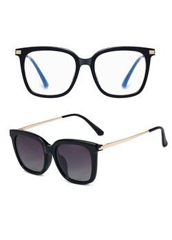 Damskie okulary do komputera z nakładką przeciwsłoneczną Clip-on 25109 ze sklepu Stylion w kategorii Okulary zerówki damskie - zdjęcie 185964276