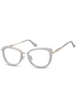 Okulary oprawki korekcyjne kocie oczy zerówki Sunoptic flex MTR-99A szaro-złote ze sklepu Stylion w kategorii Okulary korekcyjne damskie - zdjęcie 185964317