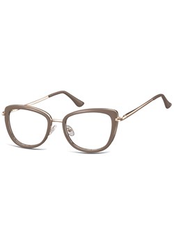 Okulary oprawki korekcyjne kocie oczy zerówki Sunoptic flex MTR-99C brązowo-złote ze sklepu Stylion w kategorii Okulary korekcyjne damskie - zdjęcie 185964319