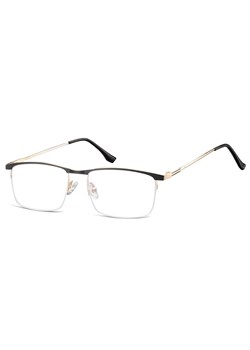Okulary zerówki korekcyjne Prostokątne Żyłkowe 892 czarno-złote ze sklepu Stylion w kategorii Okulary korekcyjne męskie - zdjęcie 185964345