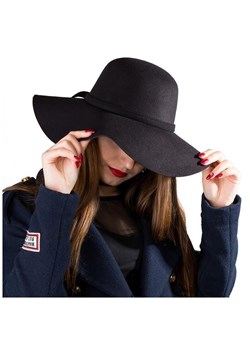 Kapelusz filcowy damski falowany czarny KP-07 - id: 7119 - marki Stylion - 185964419 Kapelusz filcowy damski falowany czarny KP-07 ze sklepu Stylion w kategorii Kapelusze damskie - zdjęcie 185964419