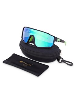 Sportowe okulary przeciwsłoneczne z polaryzacją i filtrem UV400 POL-465C Black/Green ze sklepu Stylion w kategorii Okulary przeciwsłoneczne damskie - zdjęcie 185964435