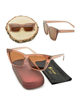 Damskie okulary przeciwsłoneczne kocie oczy brązowe STV-365 ze sklepu Stylion w kategorii Okulary przeciwsłoneczne damskie - zdjęcie 185964475