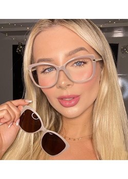 Damskie okulary do komputera z nakładką przeciwsłoneczną Clip-on 25114A ze sklepu Stylion w kategorii Okulary przeciwsłoneczne damskie - zdjęcie 185964538