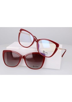 Damskie okulary do komputera z nakładką przeciwsłoneczną Clip-on 25114D ze sklepu Stylion w kategorii Okulary przeciwsłoneczne damskie - zdjęcie 185964539