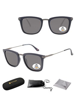 Granatowe prostokątne okulary przeciwsłoneczne z polaryzacją MP12B - id: 7450 - marki Montana - 185964555 Granatowe prostokątne okulary przeciwsłoneczne z polaryzacją MP12B ze sklepu Stylion w kategorii Okulary przeciwsłoneczne męskie - zdjęcie 185964555