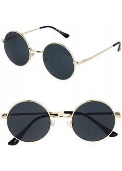 Okulary Lenonki złoto-czarne przeciwsłoneczne hippie retro T3310 - id: 7467 - marki Stylion - 185964569 Okulary Lenonki złoto-czarne przeciwsłoneczne hippie retro T3310 ze sklepu Stylion w kategorii Okulary przeciwsłoneczne damskie - zdjęcie 185964569