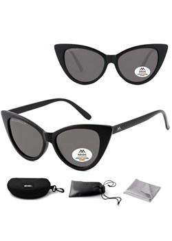 Czarne damskie okulary przeciwsłoneczne z polaryzacją Kocie Oczy MP71 ze sklepu Stylion w kategorii Okulary przeciwsłoneczne damskie - zdjęcie 185964617
