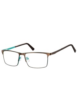 Okulary zerówki korekcyjne Nerd Prostokątne Flex 909D brązowe ze sklepu Stylion w kategorii Okulary korekcyjne męskie - zdjęcie 185964638