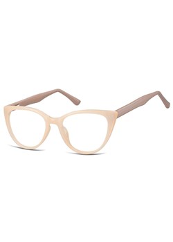 Okulary oprawki optyczne zerówki korekcyjne kocie oczy Sunoptic CP113C beżowo-brązowe ze sklepu Stylion w kategorii Oprawki do okularów damskie - zdjęcie 185964667