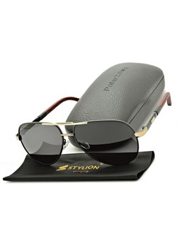 Duże męskie okulary przeciwsłoneczne pilotki z polaryzacją i filtrem UV400 POL-117AV PolarZone ze sklepu Stylion w kategorii Okulary przeciwsłoneczne męskie - zdjęcie 185964686