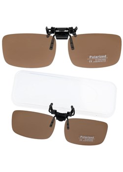 Brązowe nakładki przeciwsłoneczne polaryzacyjne na okulary korekcyjne NA-172 ze sklepu Stylion w kategorii Okulary przeciwsłoneczne męskie - zdjęcie 185964689