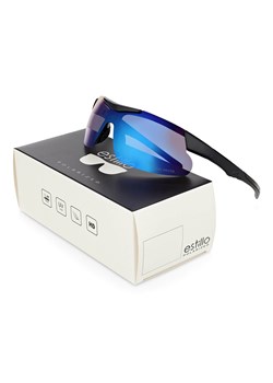 Okulary sportowe przeciwsłoneczne z polaryzacją lustrzane ESTILLO EST-412-10 blue/black ze sklepu Stylion w kategorii Okulary przeciwsłoneczne męskie - zdjęcie 185964707