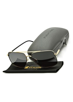 Męskie okulary przeciwsłoneczne pilotki z polaryzacją i filtrem UV400 POL-119 PolarZone ze sklepu Stylion w kategorii Okulary przeciwsłoneczne męskie - zdjęcie 185964749