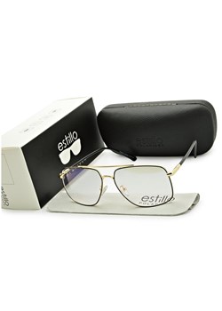 Męskie okulary pilotki zerówki do komputera BLF filtr EST-131K-16 Estillo ze sklepu Stylion w kategorii Okulary zerówki męskie - zdjęcie 185964756