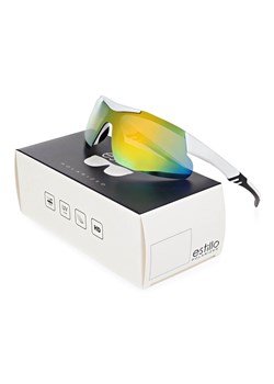 Okulary sportowe przeciwsłoneczne z polaryzacją lustrzane ESTILLO EST-412A-8 white/orange ze sklepu Stylion w kategorii Zegarki - zdjęcie 185964765