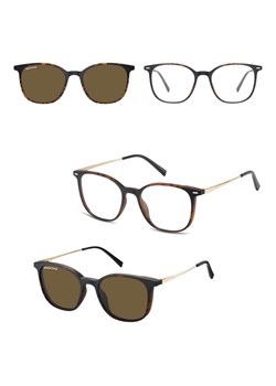 Owalne okulary panterkowe pod korekcję z polaryzacyjną nakładką przeciwsłoneczną CLIP-TRC-194A-2 - id: 574 - marki Sunoptic - 185964796 Owalne okulary panterkowe pod korekcję z polaryzacyjną nakładką przeciwsłoneczną CLIP-TRC-194A-2 ze sklepu Stylion w kategorii Okulary korekcyjne damskie - zdjęcie 185964796