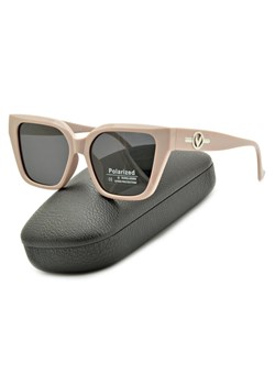 Pąsowe różowe damskie okulary przeciwsłoneczne z filtrem UV400 i polaryzacją POL-73115 ze sklepu Stylion w kategorii Okulary przeciwsłoneczne damskie - zdjęcie 185964816
