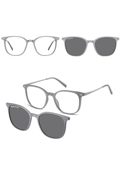 Owalne okulary pod korekcję z polaryzacyjną nakładką przeciwsłoneczną CLIP-TRC-194C-1 ze sklepu Stylion w kategorii Okulary korekcyjne damskie - zdjęcie 185964817