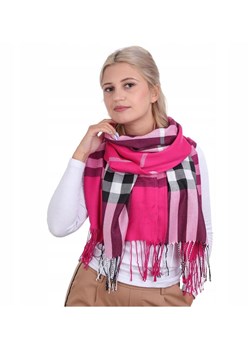 Fioletowy Ciepły szalik damski angielska krata Cashmere SZA-75 ze sklepu Stylion w kategorii Szaliki i chusty damskie - zdjęcie 185964826