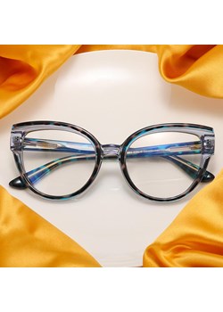 Damskie kocie okulary zerówki do komputera BLUE LIGHT na teleskopach 25128A Niebieska Pantera ze sklepu Stylion w kategorii Okulary zerówki damskie - zdjęcie 185964846
